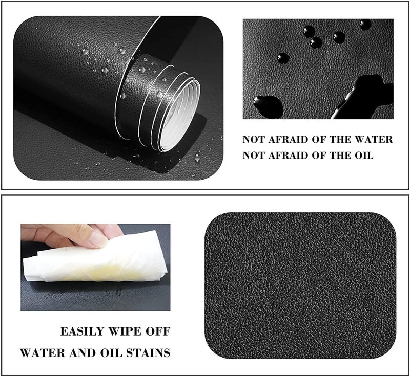 Lifeshoon Leather Repair Patch, Self Adhesive Leather Repair, Large Vinyl Patch Tape for Couches, Furniture, Car Seats, Cabinets, Wall, Handbags （Black, 3.5X79 Inch） - Image 5